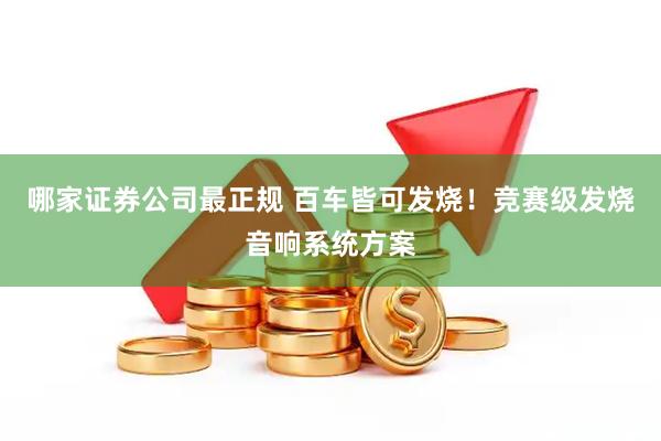 哪家证券公司最正规 百车皆可发烧！竞赛级发烧音响系统方案